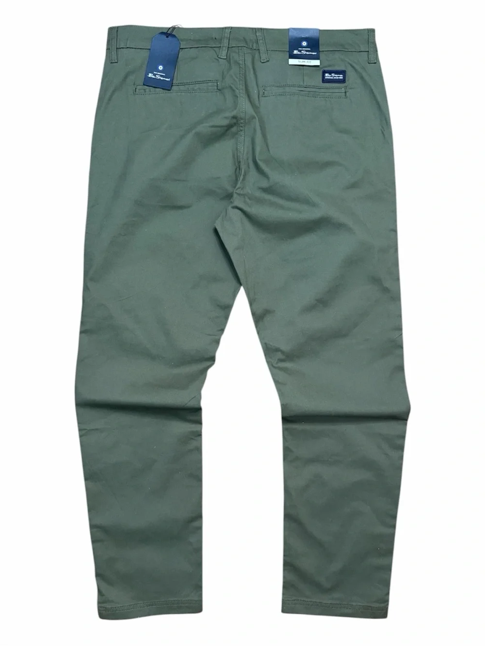 Ben Sherman Olive Green Stretch Chino Pants Men 36x32 Slim Fit